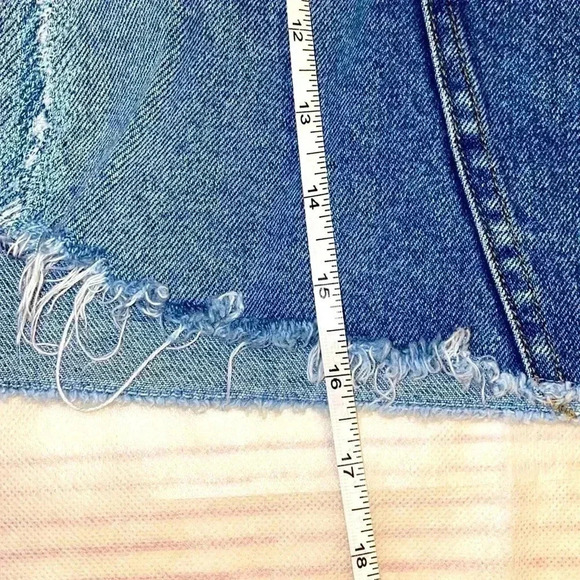 ONLY BLUE DENIMO VINTAGE 1995 FANCY RIPPED DENIM MINI SKIRT PERFECT CONDITION - Picture 4 of 9